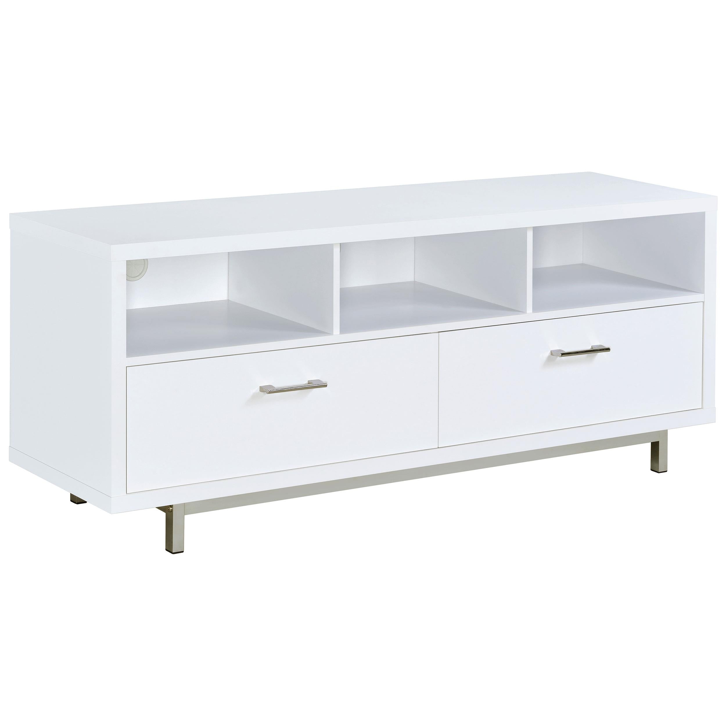 Coaster Furniture Casey 701972 2-Drawer Engineered Wood 60" TV Stand - White IMAGE 1